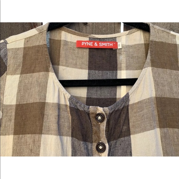Pyne & Smith Clothierw XS linen dress dartmoor check No. 19 minimal use - Picture 1 of 3